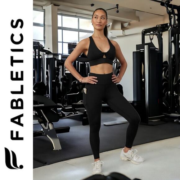 Fabletics NWT Oasis PureLuxe High-Waisted 7/8 Leggings Black Large - Picture 3 of 12